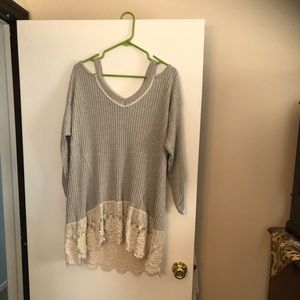 Cold shoulder sweater